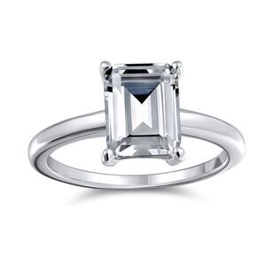 NWT 2.5CT Rectangle Emerald Cut Engagement Ring